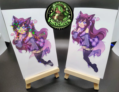 [VTuber] Akiphonic the Comfy Demon Fox Vtuber! - Water-Resistant Fan Art Vinyl Sticker!