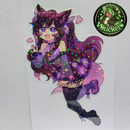 [VTuber] Akiphonic the Comfy Demon Fox Vtuber! - Water-Resistant Fan Art Vinyl Sticker!