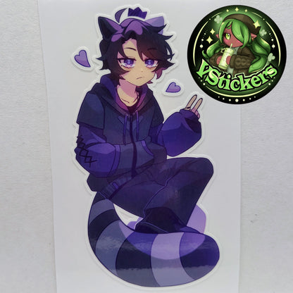 [VTuber] NoKi the CatCoon Vtuber! - Water-Resistant Fan Art Vinyl Sticker!