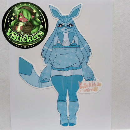 [OC] Aisia the Hybrid Glaceon! Water-Resistant Vinyl Sticker!