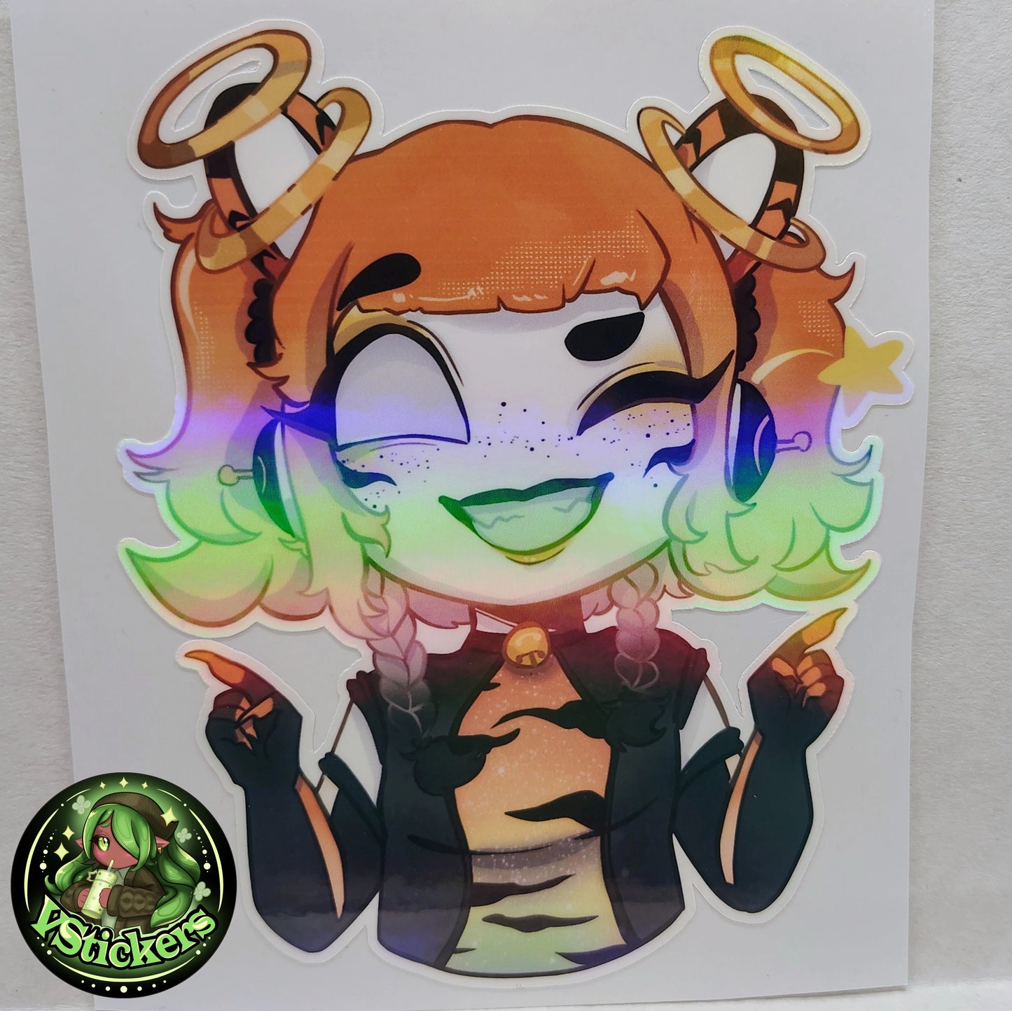 [OC] Falaria Tipeach (Chibi Point & Wink) - Water-Resistant Vinyl Sticker! - Water-Resistant Vinyl Sticker!