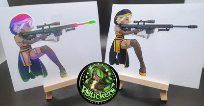 [OC] Selene X Sniper Assassin Sticker! - Water-Resistant Vinyl Sticker!