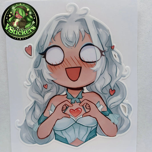 [OC] Rosileah Chibi Heart Sticker! Water-Resistant Vinyl Sticker!