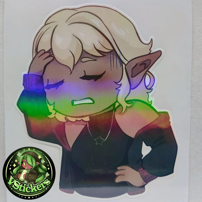 [OC] Selene X Chibi Sighing Sticker! - Water-Resistant Vinyl Sticker!