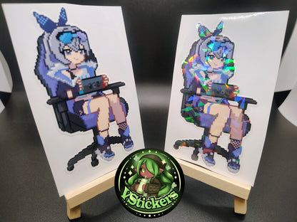 [Honkai: Star Rail] Pixel Silver Wolf Fan Art Water-Resistant Vinyl Sticker! Fan-Made Merchandise!