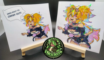 [VTuber] Arielle Crashout Mode Activated Fan Art Sticker! - Water-Resistant Fan Art Vinyl Sticker!