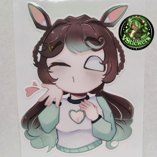 [OC] Marisa Chocomint Kissy Face Chibi Sticker! Water-Resistant Vinyl Sticker!