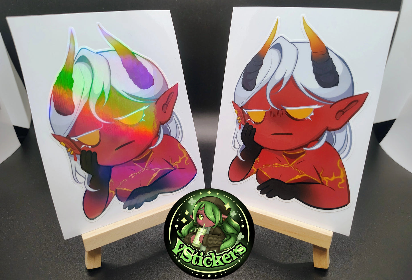 [OC] Atasha Hlaalu the Dark Elf Daedra Annoyed Chibi Sticker! - Water-Resistant Vinyl Sticker!