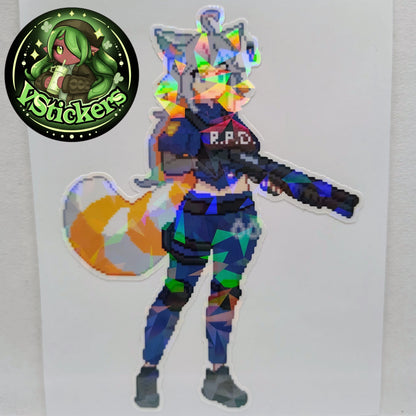 [VTuber] Deme Resident Evil Costume Pixel Fan Art Sticker! Water-Resistant Vinyl Sticker!