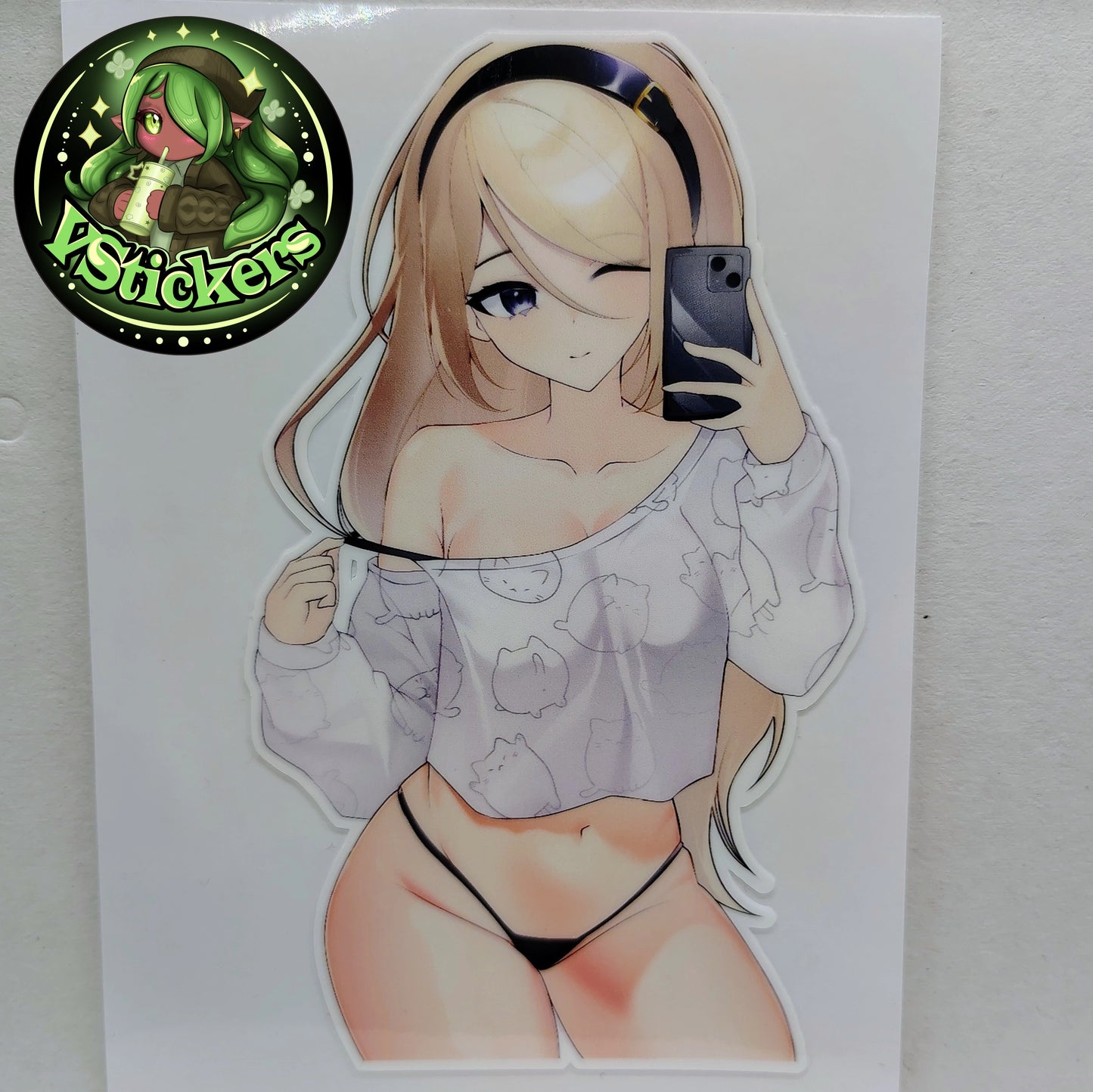 [OC] Crossia Thalius Sleepwear Selfie! - Water-Resistant Vinyl Sticker!