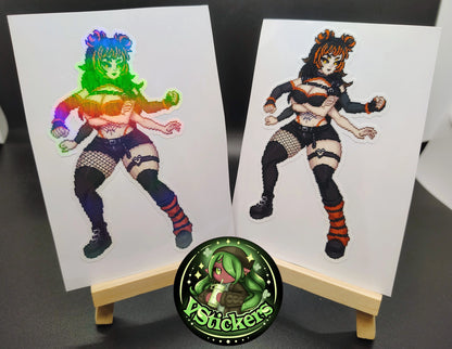[VTuber] Crizi Mari Pixel Art Fighter Fan Art Sticker! - Fan Art Water-Resistant Vinyl Sticker!