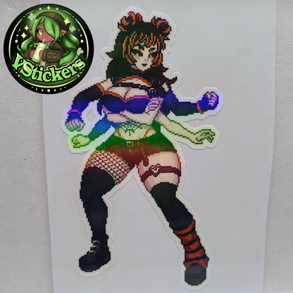 [VTuber] Crizi Mari Pixel Art Fighter Fan Art Sticker! - Fan Art Water-Resistant Vinyl Sticker!
