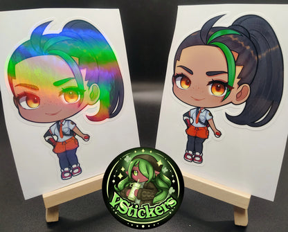 [Video Game] Trainer Nemona (Chibi) Fan Art Water-Resistant Vinyl Sticker! Fan-Made Merchandise!