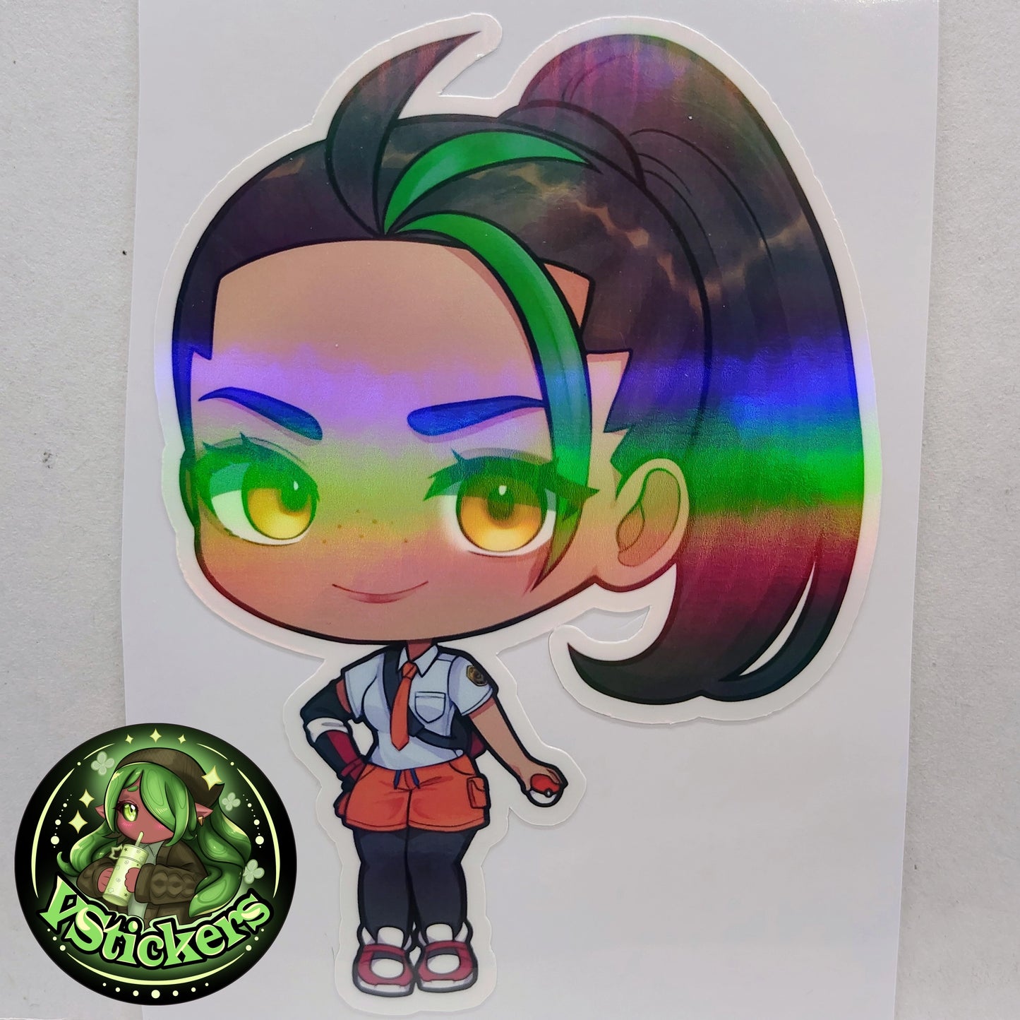 [Video Game] Trainer Nemona (Chibi) Fan Art Water-Resistant Vinyl Sticker! Fan-Made Merchandise!
