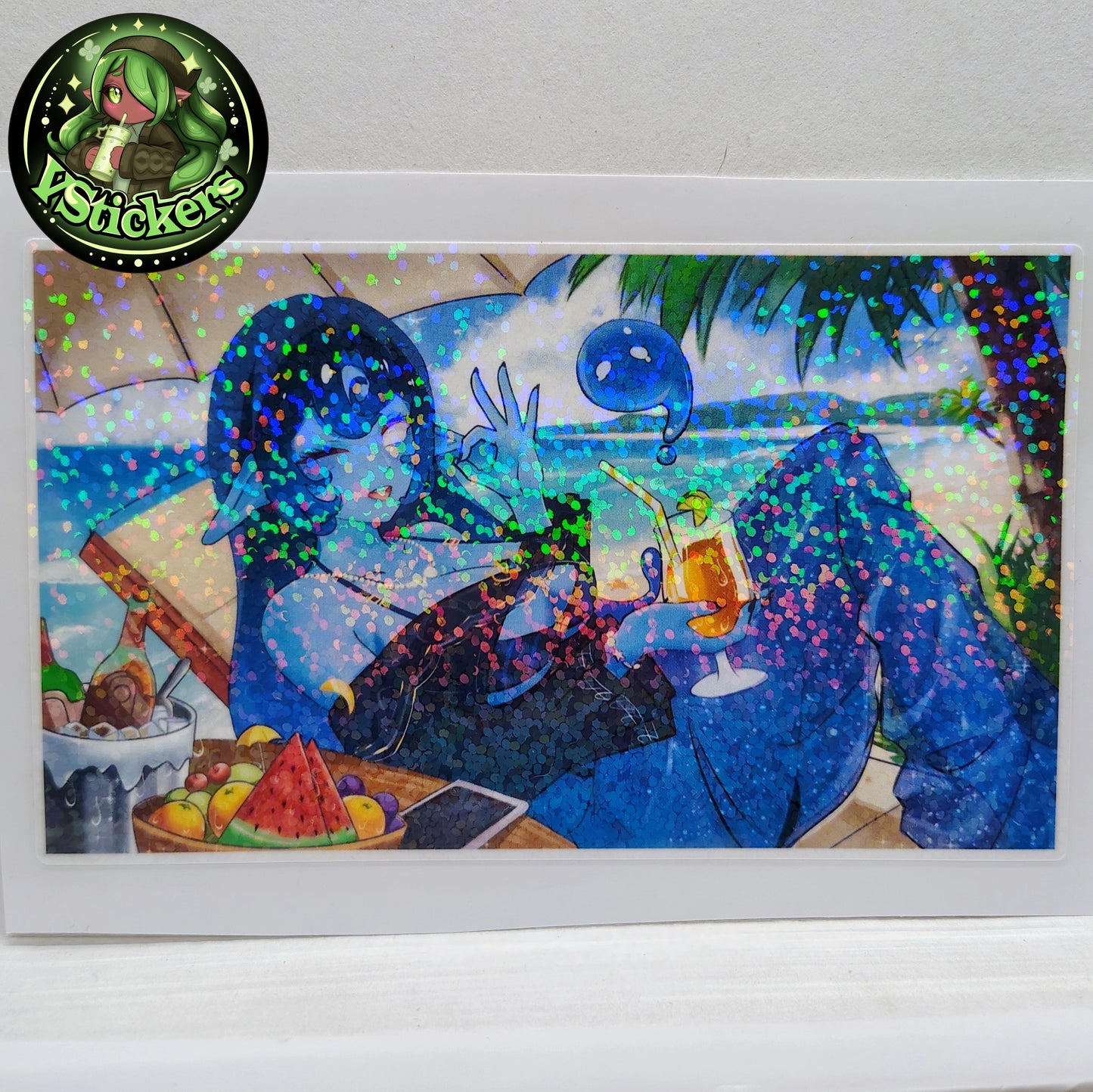 [OC] Terumina Beachside Bikini Relaxation! - Water-Resistant Vinyl Sticker & Print!