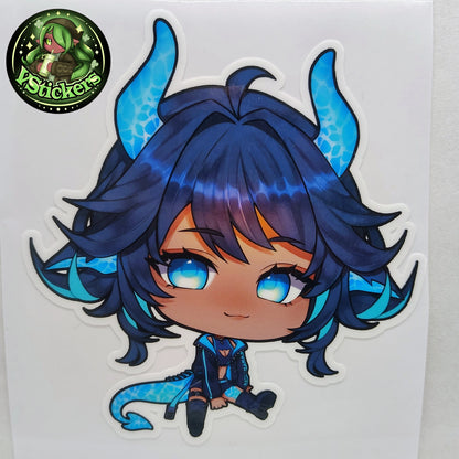 [VTuber] SynthWWave Chibi Fan Art Sticker! Water-Resistant Vinyl Sticker!