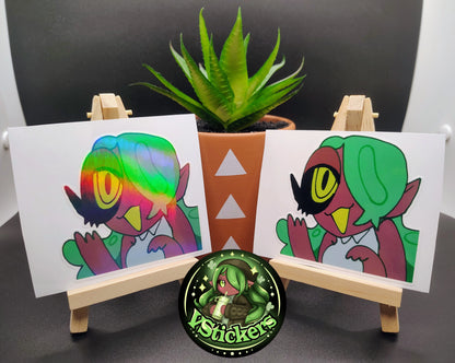 [OC] Emeralda Silly Goober Wave Sticker! - Water-Resistant Vinyl Sticker!