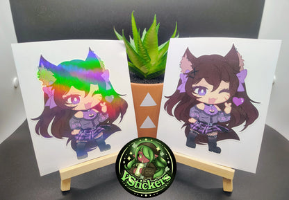 [VTuber] Akiphonic Chibi Heart Fan Art Sticker! Water-Resistant Vinyl Sticker!