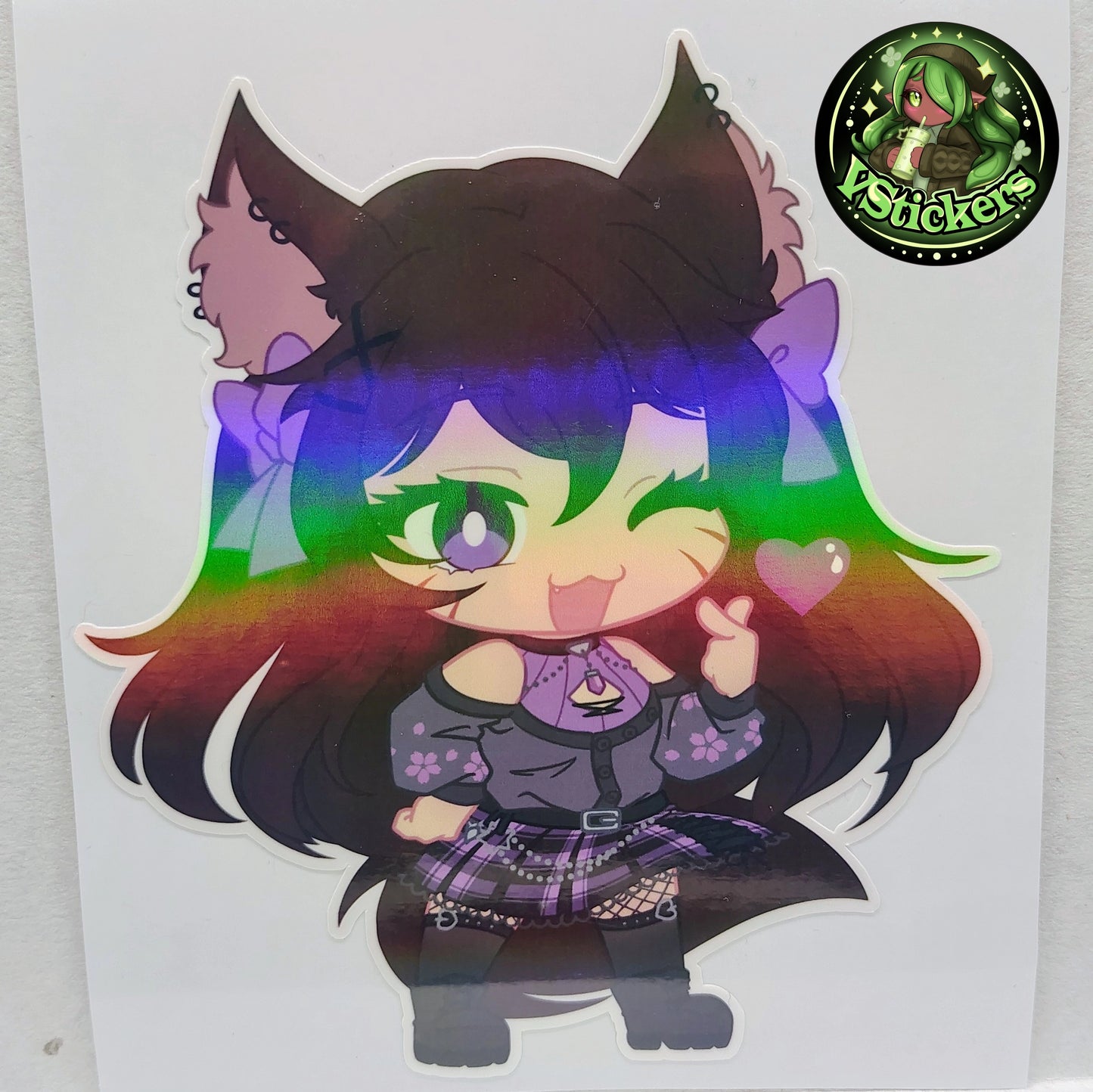 [VTuber] Akiphonic Chibi Heart Fan Art Sticker! Water-Resistant Vinyl Sticker!