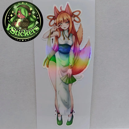 [OC] Rita Cencilia the Foxy Kemonomimi Sticker! Water-Resistant Vinyl Sticker!