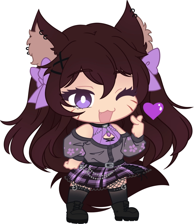 [VTuber] Akiphonic Chibi Heart Fan Art Sticker! Water-Resistant Vinyl Sticker!