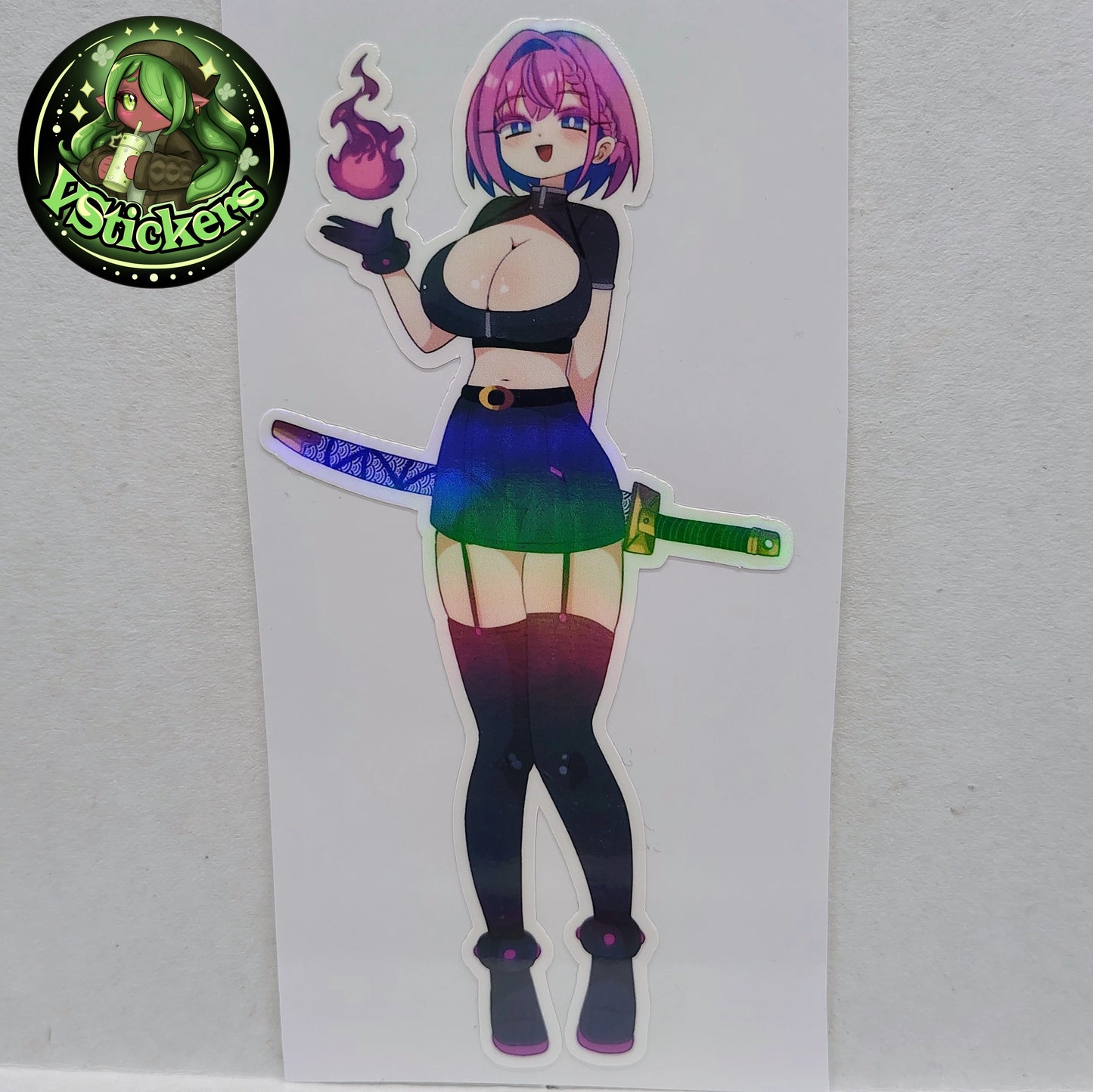 [OC] Katie Razora the Drunk Spellsword! Water-Resistant Vinyl Sticker!
