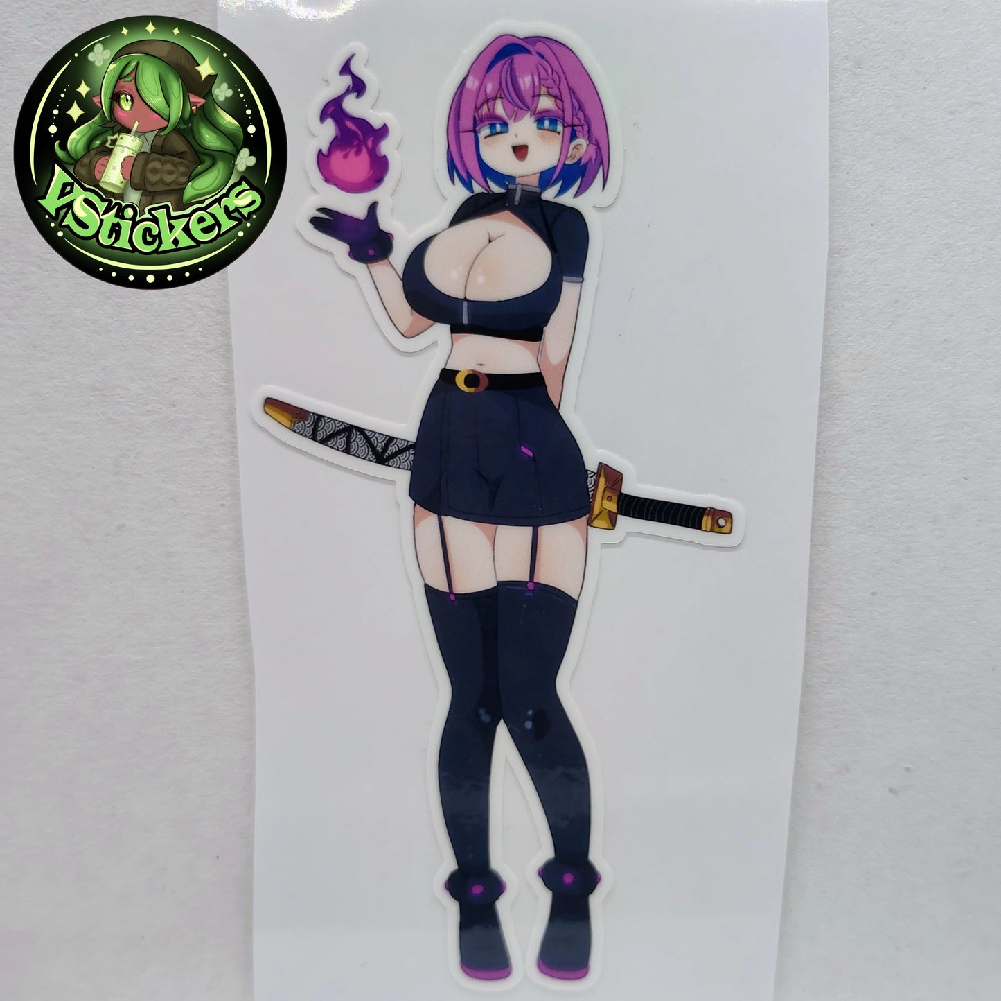 [OC] Katie Razora the Drunk Spellsword! Water-Resistant Vinyl Sticker!