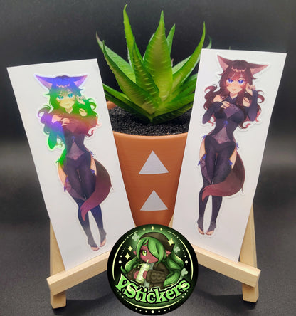[VTuber] Akiphonic the Comfy Demon Fox Vtuber Version #2! - Water-Resistant Fan Art Vinyl Sticker!
