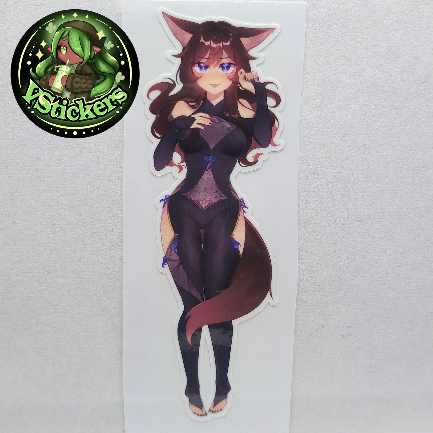 [VTuber] Akiphonic the Comfy Demon Fox Vtuber Version #2! - Water-Resistant Fan Art Vinyl Sticker!