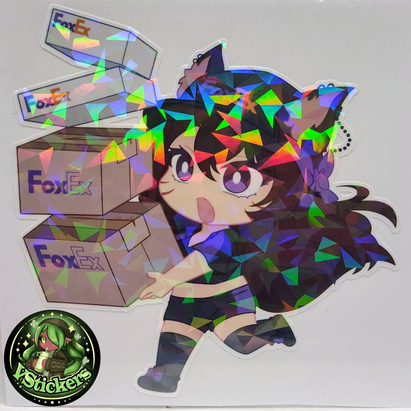 [VTuber] Akiphonic Chibi FoxEx Fan Art Sticker! Water-Resistant Vinyl Sticker!