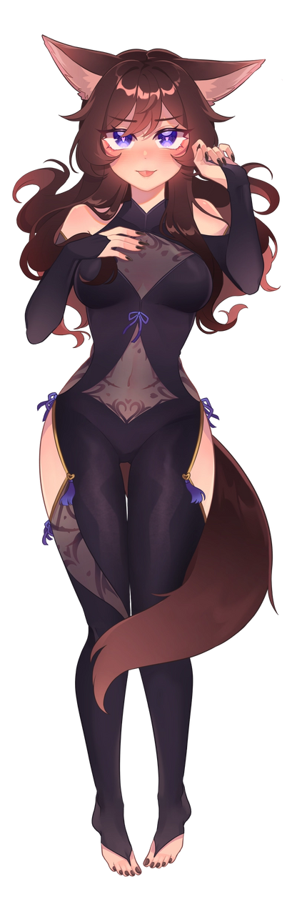 [VTuber] Akiphonic the Comfy Demon Fox Vtuber Version #2! - Water-Resistant Fan Art Vinyl Sticker!