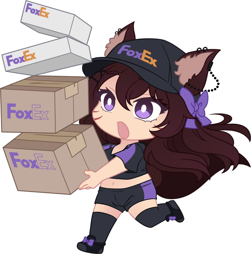 [VTuber] Akiphonic Chibi FoxEx Fan Art Sticker! Water-Resistant Vinyl Sticker!