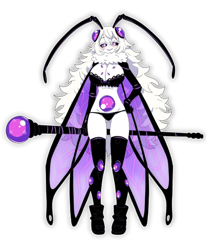 [OC] Viruwa Nightshade the Viral Mothgirl! Water-Resistant Vinyl Sticker!