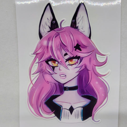 [OC] Heather Franshu the Athletic Fox Girl! Water-Resistant Vinyl Sticker!
