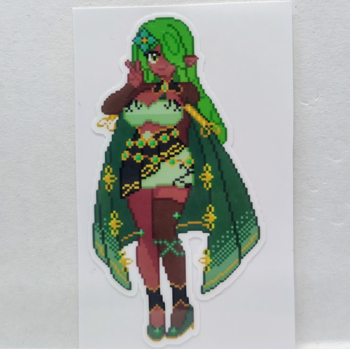 [OC] Emeralda Formal Pixel Art Sticker! Water-Resistant Vinyl Sticker!