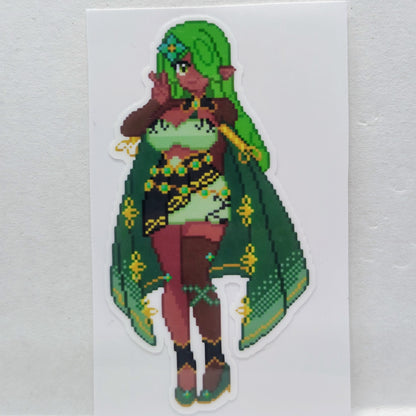 [OC] Emeralda Formal Pixel Art Sticker! Water-Resistant Vinyl Sticker!