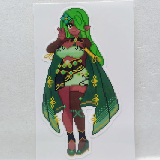 [OC] Emeralda Formal Pixel Art Sticker! Water-Resistant Vinyl Sticker!