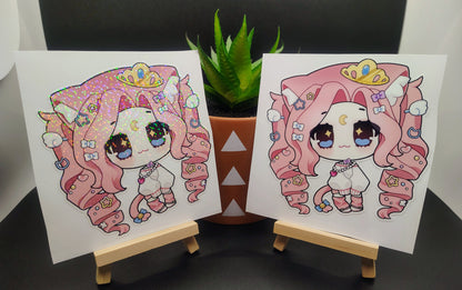 [VTuber] Mooni Eepy Time Chibi Fan Art Sticker! - Fan Art Water-Resistant Vinyl Sticker!
