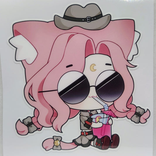 [VTuber] Mooni EZ Chill Chibi Scout Fan Art Sticker! - Fan Art Water-Resistant Vinyl Sticker!