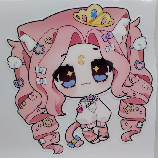 [VTuber] Mooni Eepy Time Chibi Fan Art Sticker! - Fan Art Water-Resistant Vinyl Sticker!