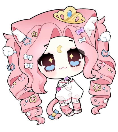 [VTuber] Mooni Eepy Time Chibi Fan Art Sticker! - Fan Art Water-Resistant Vinyl Sticker!