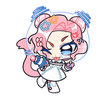 [VTuber] Mooni Space Devil Chibi Fan Art Sticker! - Fan Art Water-Resistant Vinyl Sticker!