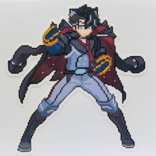 [Genshin Impact] Pixel Wriothesley Fan Art Water-Resistant Vinyl Sticker! Fan-Made Merchandise!