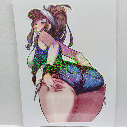 [Video Game] Trainer Hilda Extra Thicc Fan Art Water-Resistant Vinyl Sticker! Fan-Made Merchandise!