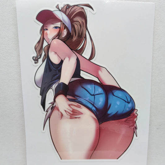 [Video Game] Trainer Hilda Extra Thicc Fan Art Water-Resistant Vinyl Sticker! Fan-Made Merchandise!