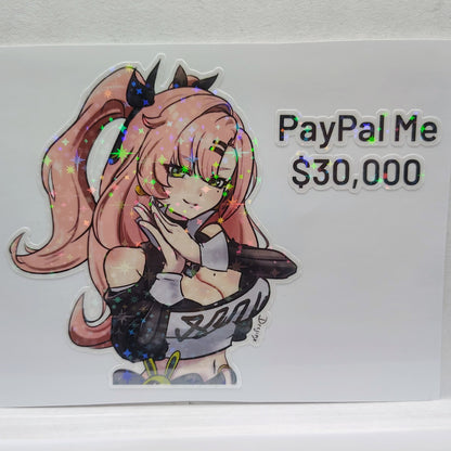 [Zenless Zone Zero] Nicole Demara Pay Me $10K Meme! Fan Art Water-Resistant Vinyl Sticker!