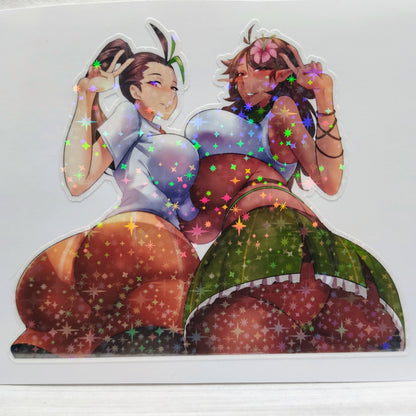 [OC] Nemona & Tarisanna Martel Thicc Schoolgirls! Water-Resistant Vinyl Sticker!