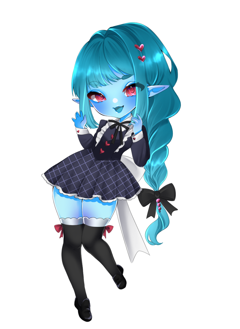 [OC] Sea-na Azure the Goblin Slime Girl! Water-Resistant Vinyl Sticker!
