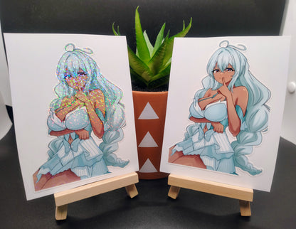 [OC] Rosileah Pondering Oppai Water-Resistant Vinyl Waifu Sticker!