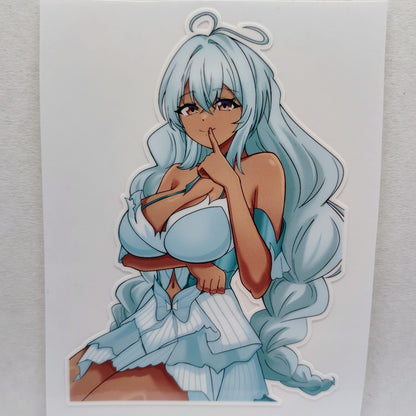 [OC] Rosileah Pondering Oppai Water-Resistant Vinyl Waifu Sticker!